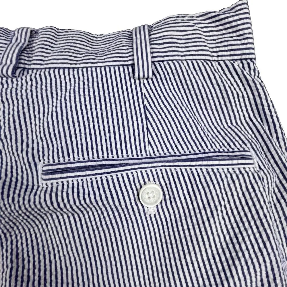 Brooks Brothers Seersucker Pants Mens 34x28 Blue Stripe Cotton Chino Hudson Fit